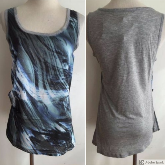 Philosophy Tops - Philosophy Sleeveless Watercolor Asymmetric Top M